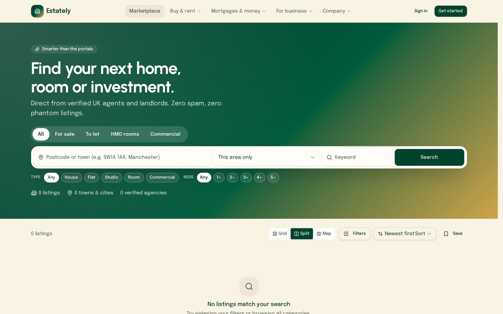 Gabley Marketplace screen